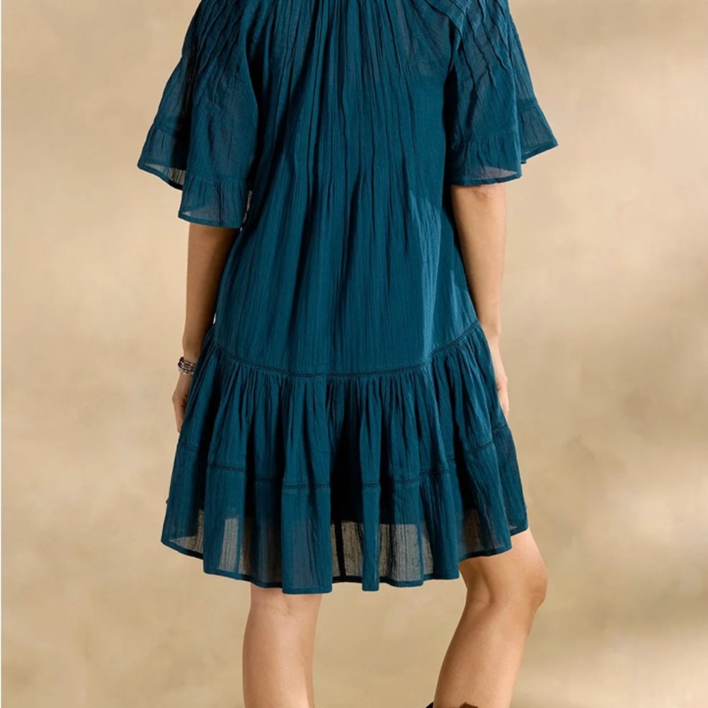 Sundance Blue Smocked Off the Shoulder Sundress